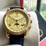  PATEK PHILIPPE 9100  Automatic Movement  Belt Style Gold 42mm Watch